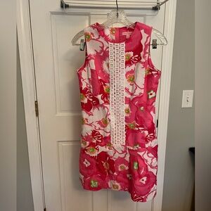 Vintage Girls Lilly Pulitzer Sheath Dress Lace Trim Size 16